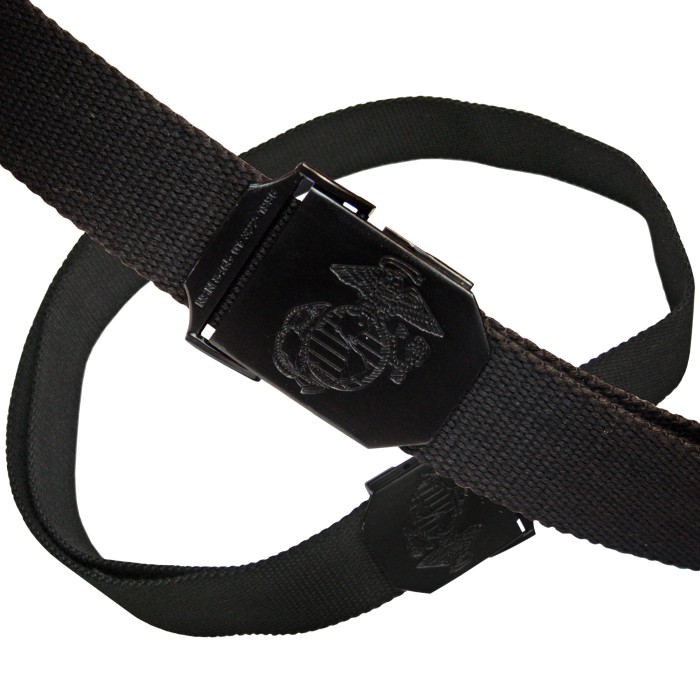 MFH USMC trouser belt, black, with metal lock
